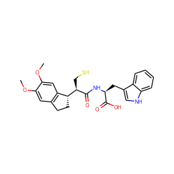 COc1cc2c(cc1OC)[C@H]([C@@H](CS)C(=O)N[C@@H](Cc1c[nH]c3ccccc13)C(=O)O)CC2 ZINC000013444232