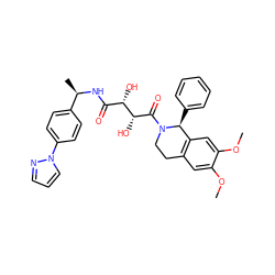 COc1cc2c(cc1OC)[C@H](c1ccccc1)N(C(=O)[C@H](O)[C@@H](O)C(=O)N[C@H](C)c1ccc(-n3cccn3)cc1)CC2 ZINC000071341295