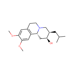 COc1cc2c(cc1OC)[C@H]1C[C@H](O)[C@H](CC(C)C)CN1CC2 ZINC000002567237