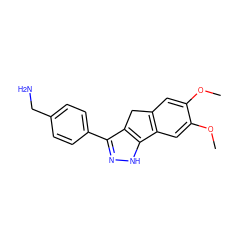 COc1cc2c(cc1OC)-c1[nH]nc(-c3ccc(CN)cc3)c1C2 ZINC000028954297