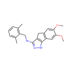 COc1cc2c(cc1OC)-c1[nH]nc(NCc3c(C)cccc3C)c1C2 ZINC000045290675