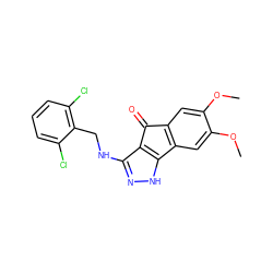 COc1cc2c(cc1OC)-c1[nH]nc(NCc3c(Cl)cccc3Cl)c1C2=O ZINC000045286427