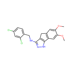 COc1cc2c(cc1OC)-c1[nH]nc(NCc3ccc(Cl)cc3Cl)c1C2 ZINC000045300005