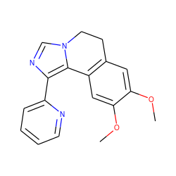 COc1cc2c(cc1OC)-c1c(-c3ccccn3)ncn1CC2 ZINC000084619496