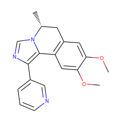 COc1cc2c(cc1OC)-c1c(-c3cccnc3)ncn1[C@H](C)C2 ZINC000084634848