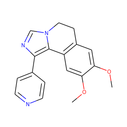 COc1cc2c(cc1OC)-c1c(-c3ccncc3)ncn1CC2 ZINC000084616664