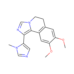 COc1cc2c(cc1OC)-c1c(-c3cncn3C)ncn1CC2 ZINC000084619003