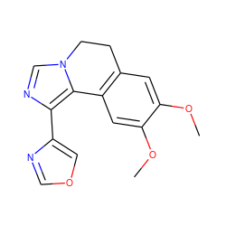 COc1cc2c(cc1OC)-c1c(-c3cocn3)ncn1CC2 ZINC000084619001