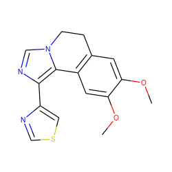 COc1cc2c(cc1OC)-c1c(-c3cscn3)ncn1CC2 ZINC000084618426