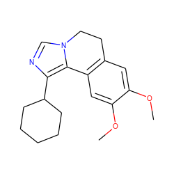 COc1cc2c(cc1OC)-c1c(C3CCCCC3)ncn1CC2 ZINC000084619005