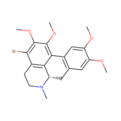 COc1cc2c(cc1OC)-c1c(OC)c(OC)c(Br)c3c1[C@H](C2)N(C)CC3 ZINC000012416784