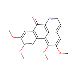 COc1cc2c(cc1OC)-c1c(OC)c(OC)cc3ccnc(c13)C2=O ZINC000001726300