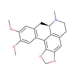 COc1cc2c(cc1OC)-c1c3c(cc4c1[C@@H](C2)N(C)CC4)OCO3 ZINC000001556419