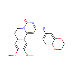 COc1cc2c(cc1OC)-c1cc(Nc3ccc4c(c3)OCCO4)nc(=O)n1CC2 ZINC000004295490