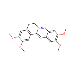 COc1cc2c(cc1OC)-c1cc3cc(OC)c(OC)cc3c[n+]1CC2 ZINC000014682001