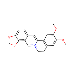 COc1cc2c(cc1OC)-c1cc3ccc4c(c3c[n+]1CC2)OCO4 ZINC000006017816