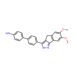 COc1cc2c(cc1OC)-c1n[nH]c(-c3ccc(-c4ccc(N)cc4)cc3)c1C2 ZINC000028954301