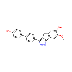 COc1cc2c(cc1OC)-c1n[nH]c(-c3ccc(-c4ccc(O)cc4)cc3)c1C2 ZINC000028951564