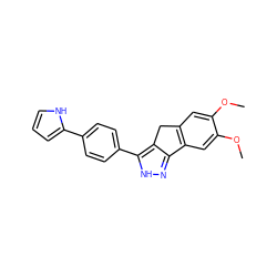 COc1cc2c(cc1OC)-c1n[nH]c(-c3ccc(-c4ccc[nH]4)cc3)c1C2 ZINC000028954377