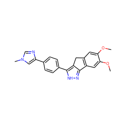 COc1cc2c(cc1OC)-c1n[nH]c(-c3ccc(-c4cn(C)cn4)cc3)c1C2 ZINC000028954381