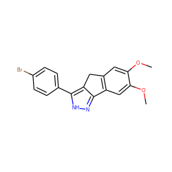 COc1cc2c(cc1OC)-c1n[nH]c(-c3ccc(Br)cc3)c1C2 ZINC000028954314