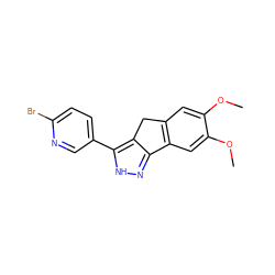 COc1cc2c(cc1OC)-c1n[nH]c(-c3ccc(Br)nc3)c1C2 ZINC000028954411