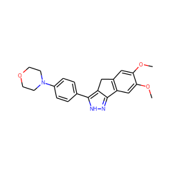 COc1cc2c(cc1OC)-c1n[nH]c(-c3ccc(N4CCOCC4)cc3)c1C2 ZINC000028954370