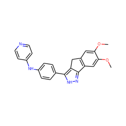 COc1cc2c(cc1OC)-c1n[nH]c(-c3ccc(Nc4ccncc4)cc3)c1C2 ZINC000028954368