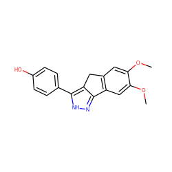 COc1cc2c(cc1OC)-c1n[nH]c(-c3ccc(O)cc3)c1C2 ZINC000028954263