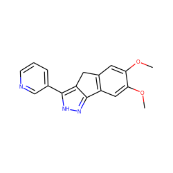 COc1cc2c(cc1OC)-c1n[nH]c(-c3cccnc3)c1C2 ZINC000028954403