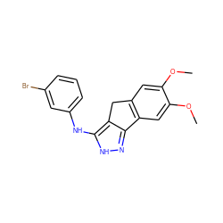 COc1cc2c(cc1OC)-c1n[nH]c(Nc3cccc(Br)c3)c1C2 ZINC000013677841