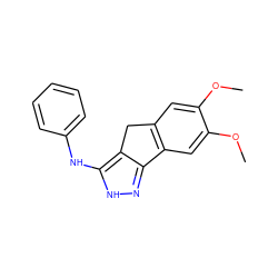 COc1cc2c(cc1OC)-c1n[nH]c(Nc3ccccc3)c1C2 ZINC000013677814