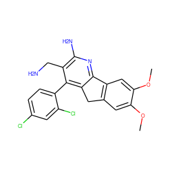 COc1cc2c(cc1OC)-c1nc(N)c(CN)c(-c3ccc(Cl)cc3Cl)c1C2 ZINC000003817016