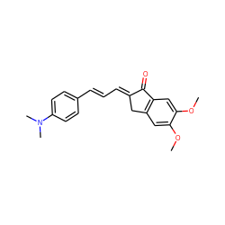 COc1cc2c(cc1OC)C(=O)/C(=C/C=C/c1ccc(N(C)C)cc1)C2 ZINC000169310177