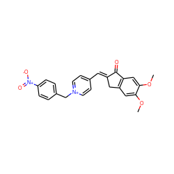 COc1cc2c(cc1OC)C(=O)/C(=C/c1cc[n+](Cc3ccc([N+](=O)[O-])cc3)cc1)C2 ZINC001772598704