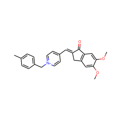 COc1cc2c(cc1OC)C(=O)/C(=C/c1cc[n+](Cc3ccc(C)cc3)cc1)C2 ZINC001772598888