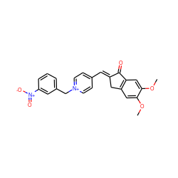 COc1cc2c(cc1OC)C(=O)/C(=C/c1cc[n+](Cc3cccc([N+](=O)[O-])c3)cc1)C2 ZINC001772603885