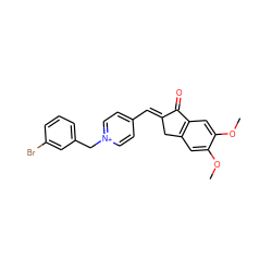 COc1cc2c(cc1OC)C(=O)/C(=C/c1cc[n+](Cc3cccc(Br)c3)cc1)C2 ZINC001772594325