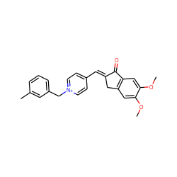 COc1cc2c(cc1OC)C(=O)/C(=C/c1cc[n+](Cc3cccc(C)c3)cc1)C2 ZINC001772615801