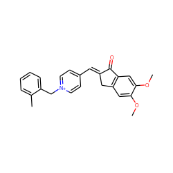 COc1cc2c(cc1OC)C(=O)/C(=C/c1cc[n+](Cc3ccccc3C)cc1)C2 ZINC001772578647