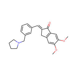 COc1cc2c(cc1OC)C(=O)/C(=C/c1cccc(CN3CCCC3)c1)C2 ZINC000040872983