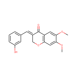 COc1cc2c(cc1OC)C(=O)/C(=C/c1cccc(O)c1)CO2 ZINC001772642367