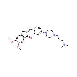 COc1cc2c(cc1OC)C(=O)/C(=C\c1ccc(N3CCN(CCCN(C)C)CC3)cc1)C2 ZINC001772655651