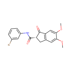 COc1cc2c(cc1OC)C(=O)[C@@H](C(=O)Nc1cccc(Br)c1)C2 ZINC000473154705