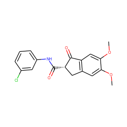 COc1cc2c(cc1OC)C(=O)[C@@H](C(=O)Nc1cccc(Cl)c1)C2 ZINC000473153900