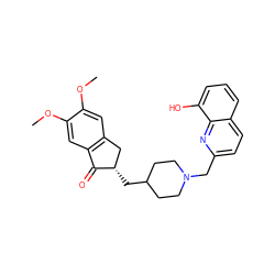 COc1cc2c(cc1OC)C(=O)[C@@H](CC1CCN(Cc3ccc4cccc(O)c4n3)CC1)C2 ZINC001141021348