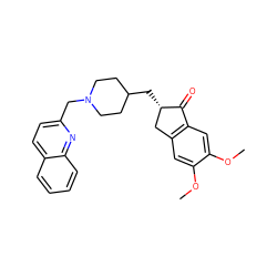 COc1cc2c(cc1OC)C(=O)[C@@H](CC1CCN(Cc3ccc4ccccc4n3)CC1)C2 ZINC001204503339