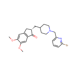 COc1cc2c(cc1OC)C(=O)[C@@H](CC1CCN(Cc3cccc(Br)n3)CC1)C2 ZINC001205969384