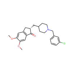 COc1cc2c(cc1OC)C(=O)[C@@H](CC1CCN(Cc3cccc(Cl)c3)CC1)C2 ZINC001772653265