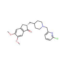 COc1cc2c(cc1OC)C(=O)[C@@H](CC1CCN(Cc3cccc(Cl)n3)CC1)C2 ZINC001139549901